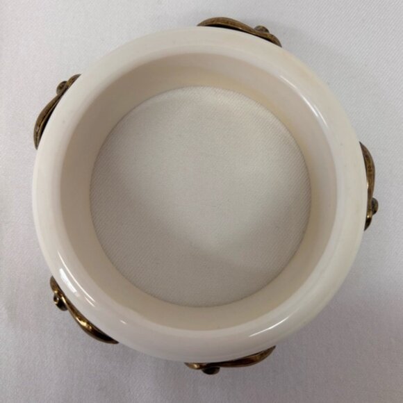 Porcelaine Cuff Bracelet with 5 Brass Elephant Details - Picture 5 of 9